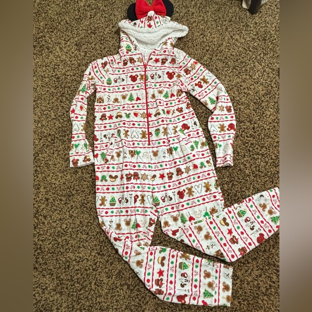 Disney Parks adult onesie pajamas featuring park themed snacks!